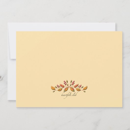 Pumpkin Harvest Invitation Kaart (Achterkant)