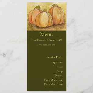 Pumpkin Harvest-menukaart Menu