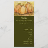 Pumpkin Harvest-menukaart Menu (Voorkant)