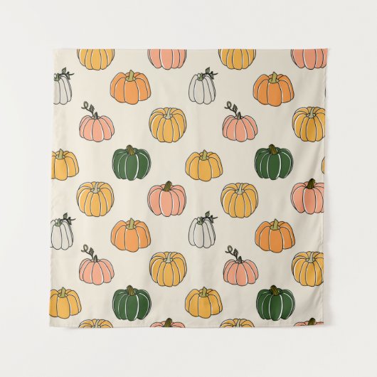 Pumpkin Harvest  naadloos patroon Wandkleed (Voorkant)