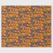 Pumpkin Harvest op Paars Cadeaupapier (Vlak)
