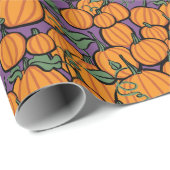 Pumpkin Harvest op Paars Cadeaupapier (Rol Hoek)