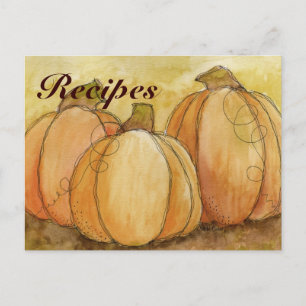 Pumpkin Harvest Recipe Card Briefkaart