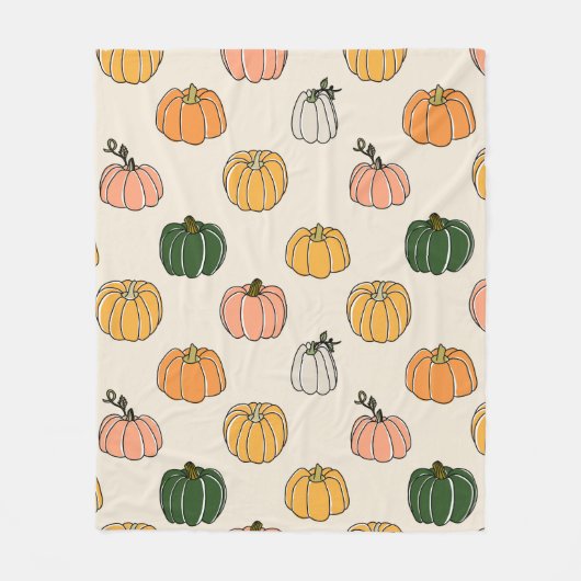 Pumpkin Harvest vintage Seamless Pattern Fleece Deken (Voorkant)