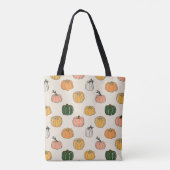 Pumpkin Harvest vintage Seamless Pattern Tote Bag (Achterkant)