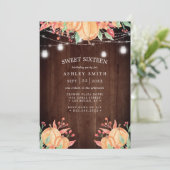 Pumpkin Harvest Waterverf Autumn Lights Sweet 16 Kaart (Staand voorkant)