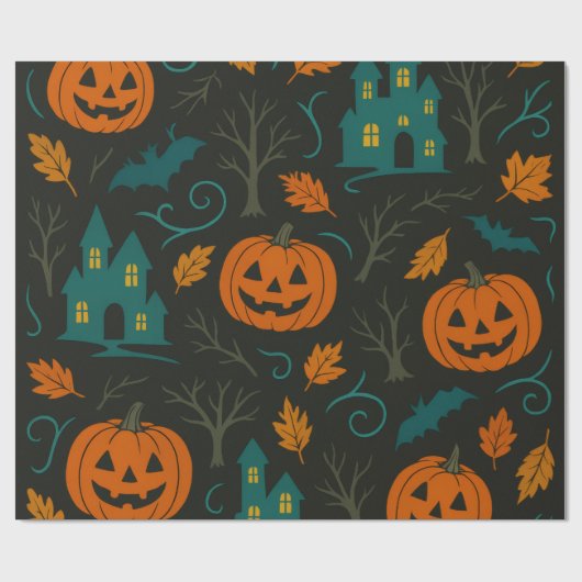 Pumpkin Haunt Pattern Cadeaupapier (Vlak)