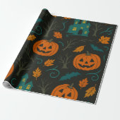 Pumpkin Haunt Pattern Cadeaupapier (Uitgerold)