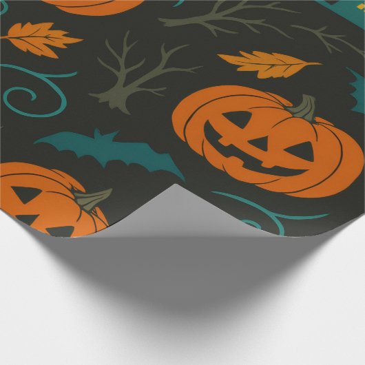 Pumpkin Haunt Pattern Cadeaupapier (Hoek)