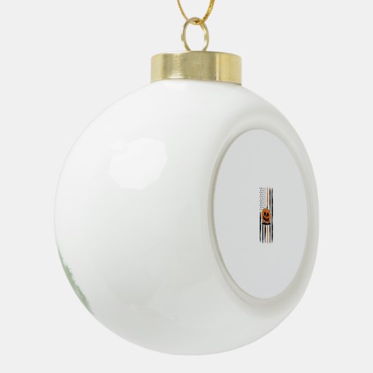 Pumpkin Head Amerikaanse vlag Keramische Bal Ornament (Links)