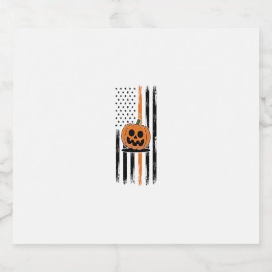 Pumpkin Head Amerikaanse vlag Sparkling Wijnetiket (Enkel label)