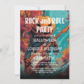 Pumpkin Head Halloween Rock and Roll Party Kaart (Voorkant)