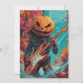Pumpkin Head Halloween Rock and Roll Party Kaart (Achterkant)