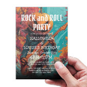 Pumpkin Head Halloween Rock and Roll Party Kaart