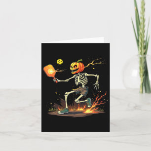 Pumpkin Head Skeleton Picklebyll Halloween Spooky Kaart
