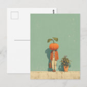 Pumpkin Head Surreal Portrait Briefkaart (Voorkant / Achterkant)