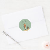 Pumpkin Head Surreal Portrait Ronde Sticker (Envelop)