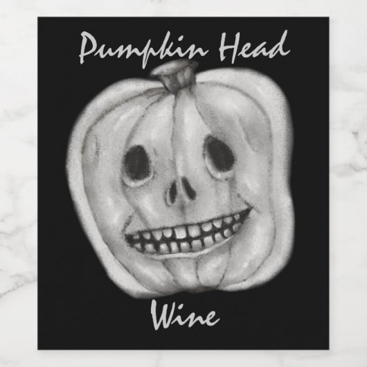 Pumpkin Head Wine | Halloween Wijn Etiket (Enkel label)