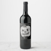 Pumpkin Head Wine | Halloween Wijn Etiket (Voorkant)
