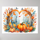 Pumpkin Heart Autumn Forest Wall Poster (Voorkant)