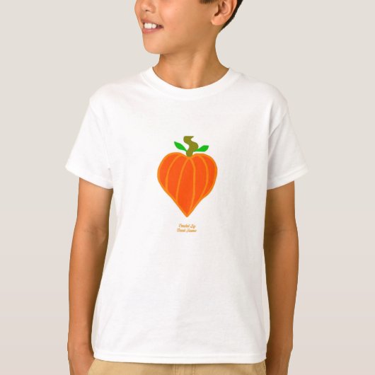Pumpkin Heart Boys White Basic T-Shirt (Voorkant)