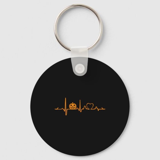 Pumpkin Heartbeat Halloween  Sleutelhanger (Voorkant)