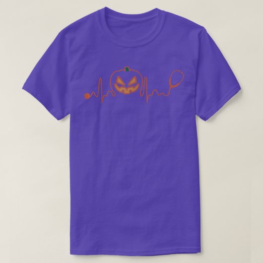 Pumpkin Heartbeat Halloween Spooky Hallo tussen Me T-shirt (Design voorkant)
