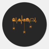 Pumpkin Heartbeat Halloween T Shirt  Ronde Sticker (Voorkant)
