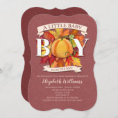 Pumpkin Herfst Autumn Boy Baby shower Kaart (Voorkant / Achterkant)