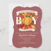 Pumpkin Herfst Autumn Boy Baby shower Kaart (Voorkant)