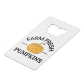 Pumpkin Herfst Autumn Creditkaart Flessenopener (Voorkant Gekanteld)