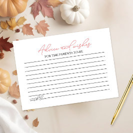 Pumpkin Herfst Baby shower Advies Informatiekaartje