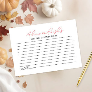 Pumpkin Herfst Baby shower Advies Informatiekaartje