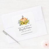 Pumpkin Herfst Baby shower Bladplaat Vierkante Sticker (Envelop)