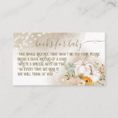 Pumpkin Herfst Baby shower Boeken aanvraag Informatiekaartje (Voorkant)