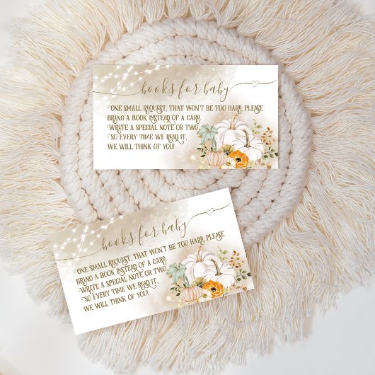 Pumpkin Herfst Baby shower Boeken aanvraag Informatiekaartje