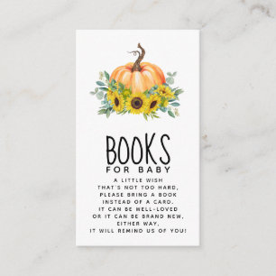 Pumpkin Herfst Baby shower Books for Baby Informatiekaartje