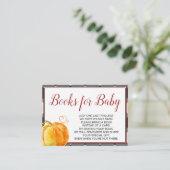 Pumpkin Herfst Baby shower Books for Baby Informatiekaartje (Staand voorkant)