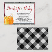 Pumpkin Herfst Baby shower Books for Baby Informatiekaartje (Voorkant / Achterkant)