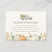 Pumpkin Herfst Baby shower Books for Baby Informatiekaartje (Voorkant)