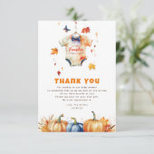 Pumpkin Herfst Baby shower Dank u Bedankkaart (Staand voorkant)