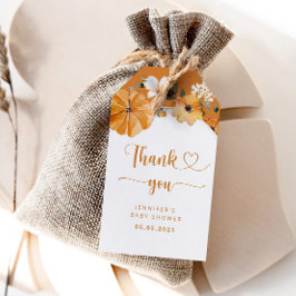 Pumpkin herfst baby shower dank u label cadeaulabel