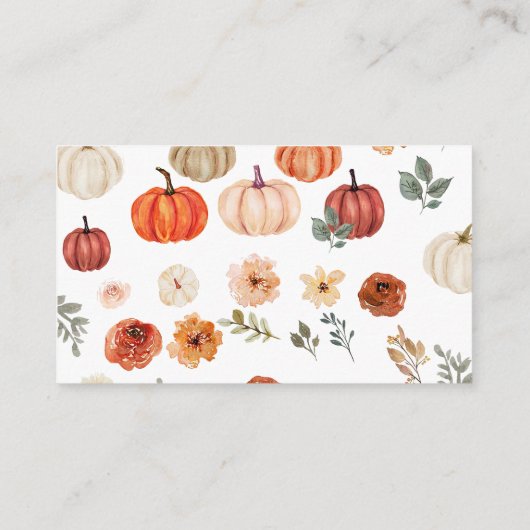 Pumpkin Herfst Baby shower Diaper Raffle Informatiekaartje (Achterkant)