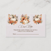 Pumpkin Herfst Baby shower Diaper Raffle Informatiekaartje (Voorkant)
