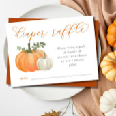 Pumpkin Herfst Baby shower Diaper Raffle Informatiekaartje