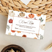 Pumpkin Herfst Baby shower Diaper Raffle Informatiekaartje