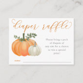 Pumpkin Herfst Baby shower Diaper Raffle Informatiekaartje (Voorkant)