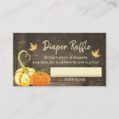 Pumpkin Herfst Baby shower Diaper Raffle Kaart (Voorkant)