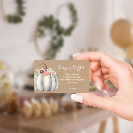 Pumpkin Herfst Baby shower Diaper Raffle Kaart