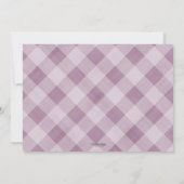 Pumpkin herfst baby shower gingham confetti paars kaart (Achterkant)
